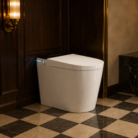 Siège de toilette chauffant intelligent avec télécommande, eau chaude instantanée, lavage féminin et séchage à l'air pour cuvette de toilette en céramique