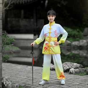 <span class=keywords><strong>Tenues</strong></span> de Kung Fu traditionnelles chinoises pour enfants Uniformes de <span class=keywords><strong>Tai</strong></span> <span class=keywords><strong>Chi</strong></span> adaptés aux compétitions et spectacles d'entraînement scolaire d'arts martiaux - Product Image 4