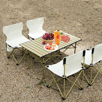 Ensemble table et chaises pliantes de camping en tissu Oxford 600D, chaise de camping portable en acier