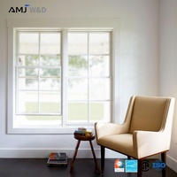Ventanas Corredizas de Aluminio Amj Energy Star con Diseño de Rejilla, Vidrio Laminado, Ventana de Doble Hoja para Casas y Hoteles