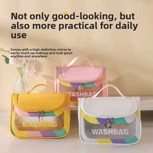 Bolsa de Maquillaje Nueva de Alta Calidad, Colorida, con Asa de PVC Impermeable, Bolsa de Aseo para Viaje con Gancho para Colgar, Bolsa de Cosméticos para Mujer - Product Image 2