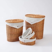 Panier à linge multifonction en osier JY pour salle de bain, organisateur de rangement en saule pour jouets, sacs à linge, paniers de rangement