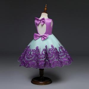 Estate del ricamo backless bowknot abito da sposa per la bambina - Product Image 1