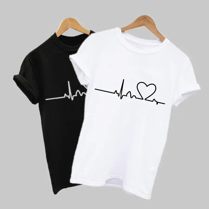 10% Off New Women T-shirts Casual Harajuku Love Printed Tops Summer Female T shirt Short Sleeve T shirt For Women Clothing