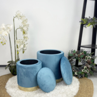 Pouf Ottoman Rond Pliable Fait Main, Repose-Pieds Multifonctionnel pour Chambre, Salon, Hôtel, Décoration Moderne