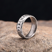 Bague en acier inoxydable pour homme avec runes nordiques, bijoux vikings pour homme