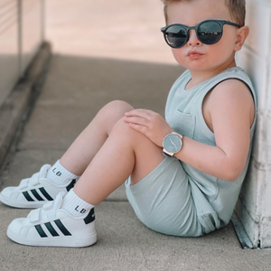 Tùy Chỉnh Đính & Thiết Kế Quần Áo Trẻ Em Đặt Mùa Hè Bán Buôn Bông Trẻ Sơ Sinh Trang Phục Unisex Kid Quần Áo Đặt Biển Bên Gân Tank Set - Product Image 4