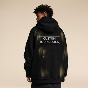 OEM Hoodie Fabrikant Op Maat Gemaakte Katoenmixen <span class=keywords><strong>350</strong></span> Gsm Fleece Voering Zuur Gewassen Verweerde Hoodies Retro Hoodies - Product Image 2