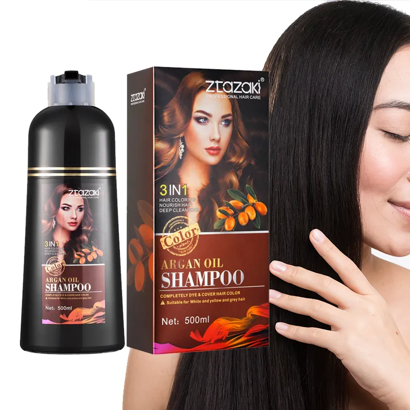 Graue Haar bedeckung Magic 3 IN 1 Färben von Haaren in Minuten Schwarzes Haarfärbemittel-Shampoo