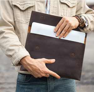 Funda de almacenamiento para ordenador portátil de viaje de cuero genuino, funda de negocios de 13-16 pulgadas para <span class=keywords><strong>Mac</strong></span> <span class=keywords><strong>Book</strong></span> <span class=keywords><strong>Pro</strong></span> Air M1 <span class=keywords><strong>M2</strong></span> - Product Image 1