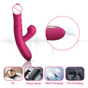 Nuevo Vibrador Recargable de Silicona para Mujeres, con Función de Lamido y Succión, Vibrador Telescópico con Forma de Conejo - Product Image 5