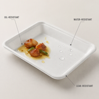 Plateau rectangulaire à emporter de haute qualité, écologique et biodégradable en canne à sucre/bagasse, 6, 7, 8, 9, 10, 13 pouces, à prix compétitif