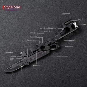 ใหม่พวงกุญแจเครื่องมืออเนกประสงค์แบบพกพา EDC เครื่องมือกระเป๋าโลหะประแจไม้บรรทัดสกรูรอกเครื่องมือพูดที่เปิดขวดมีด A-1189 - Product Image 4