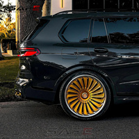 Llantas de aleación forjadas en negro ébano con forma de pétalo concéntrico de 21, 22 y 23 pulgadas, 5x112, certificadas JWL VIA, para BMW X6 G06 Grand.