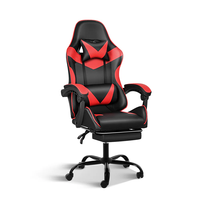 Chaise de bureau gamer pivotante en cuir rose, réglable en hauteur, avec repose-pieds, pour bureau à domicile – Meubles personnalisés et abordables