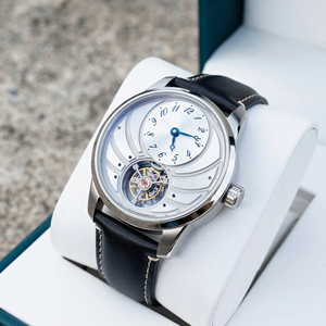 Relojes de Marca Privada OEM, Relojes de Lujo Automáticos, Mecánicos, Esqueleto, de Alta Gama, Personalizados, con Esferas Plateadas, Fabricante de Relojes de Cuero - Product Image 1