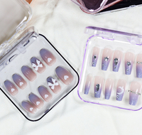 Presse en plastique sur la boîte de rangement des ongles affichage conteneur de stockage ongles étuis d'emballage pour Salon maison bricolage ongles fournitures