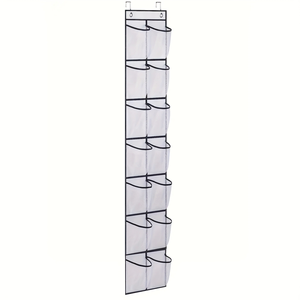 Organisateur de chaussures suspendu – à accrocher sur la porte, poches en filet, transparent – grande capacité, gain de place – pour chambre, placard, dortoir, etc. - Product Image 6