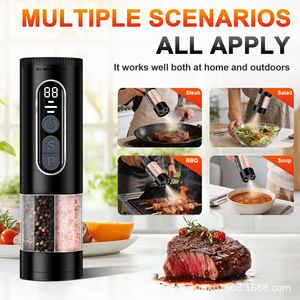เครื่องบดพริกไทยไฟฟ้าแบบพกพา เครื่องบดเครื่องเทศแบบชาร์จ USB เสียงเบา ปรับระดับได้ สำหรับครัว บาร์บีคิว และการเดินทาง - Product Image 5