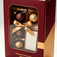 Scatola Regalo Personalizzata per Cioccolatini con Finestra, Scatola Rigida in Carta con Finestra Trasparente in PVC, Confezione di Lusso per Selezione Cioccolatini OEM ODM