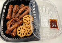 Boîte d'emballage alimentaire jetable écologique en plastique PP pour poulet rôti et plateau de canard