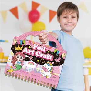 Set de Actividades Portátil para Niños, Sin Desorden, con Temática de Princesas de Dibujos Animados, Kits de Arte y Manualidades con Papel de Aluminio Colorido para Niños - Product Image 1