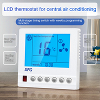 Termostato de Aire Acondicionado Central, Controlador de Ventilador de Ahorro de Energía con Temporizador, Función de Programación Semanal, Pantalla LCD