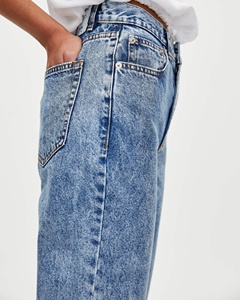 Basic mom Jeans snowflake denim capris high waist women jeans - Product Image 5