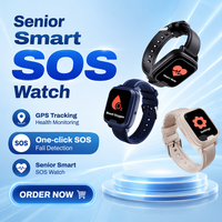 Montre de suivi pour personnes âgées avec appels bidirectionnels, carte SIM, alerte médicale SOS, alerte de chute, anti-perte, GPS, montre connectée