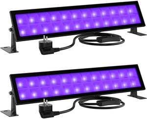 Lampe LED UV 395nm violette pour éclairage mural, projecteur noir, bande longue violette, Halloween, hanté, 48W, double rangée ultraviolette - Product Image 1
