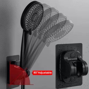 Soporte de Ducha Adhesivo Impermeable para Montaje en Pared, Color Negro Mate, Sin Perforaciones, Soporte Ajustable para Ducha de Mano - Product Image 3