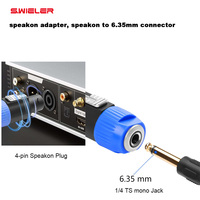 Connecteur pour enceintes DJ, adaptateur Speakon 4 broches NL4FC mâle vers prise mono TS 6,35 mm femelle