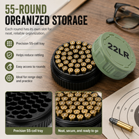 Boîtes de rangement compactes et durables pour mini-munitions en plastique, avec bouchons à vis, portables et de poche, pour le transport transfrontalier