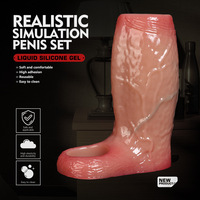 Manchon d'extension de pénis réaliste avec anneau pénien pour couples, conception ouverte, manchon d'extension de pénis en silicone souple, jouets sexuels pour hommes