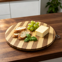 Planche à découper en bambou naturel de qualité alimentaire, motif zèbre, avec rainure pour les jus, planche à découper de cuisine double face, table à manger