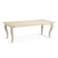 Ensemble de mobilier de salle à manger en rotin, table et chaises en osier tressé pour complexe hôtelier extérieur