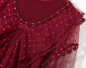 I più nuovi maglioni stile moda 2023 primavera estate autunno top donna <span class=keywords><strong>Tulle</strong></span> <span class=keywords><strong>maglia</strong></span> ricamo Deco manica lunga rosso nero bianco top - Product Image 2