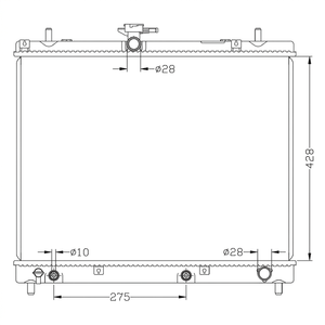 Nuevo Radiador de Aluminio y Plástico para Automóvil de Pasajeros Gamela DAIHATSU BE-GO '06, Alta Calidad, Certificado IATF16949, Negro+Plateado, Tamaño OEM - Product Image 1