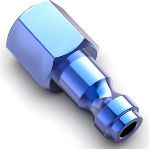 Anodized Blue Aluminum Quick Connector 1/4 In Npt Internal <b>Thread</b> Pneumatic <b>Tool</b> Accessories - Product Image 3