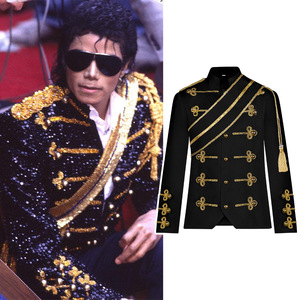 สตาร์ส เอดจ์ ไมเคิล แจ็คสันเสื้อแจ็คเก็ตทหารสีขาวคอสเพลย์เครื่องแต่งกายการแสดงบนเวที - Product Image 2