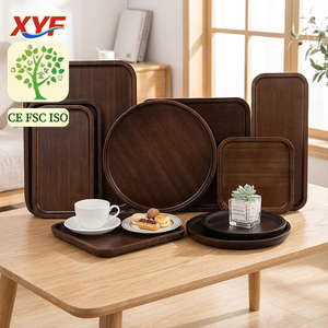 Plateau rectangulaire en bambou en gros - Plateau <span class=keywords><strong>de</strong></span> service en <span class=keywords><strong>bois</strong></span> empilable pas cher pour restaurant et café - Product Image 1