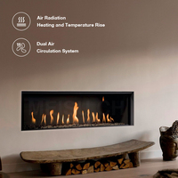 Cheminée au gaz naturel/gaz de pétrole liquéfié personnalisable MEISU.CH, cheminée au gaz moderne de luxe avec foyer visible