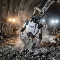 Broyeur de béton GONGMA, robots de démolition Brokk, excavatrices de 1,5 à 3 tonnes, ouverture à double cylindre, moteur rotatif à 360°, 1 an de garantie