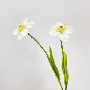 Venta caliente evento decorativo tulipán <span class=keywords><strong>blanco</strong></span> Artificial 3D EVA Real Touch Open Smile Tulip 56cm para la decoración de la boda del hogar - Product Image 3