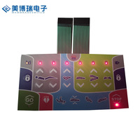Panneau de contrôle à membrane Lexan à LED avec interrupteur à membrane adhésive arrière 3M