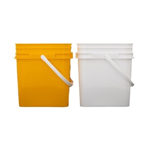 Square Plastic Pail 10L Yellow Non Toxic For Paint Chemicals - Product Image 5