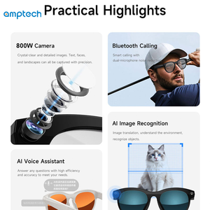 Nouvelles Lunettes Intelligentes IA 2026 avec Caméra 12MP, Photo/Vidéo Mains Libres, WiFi 5GHz, Transfert Rapide, Assistant Vocal IA et Traduction - Product Image 6