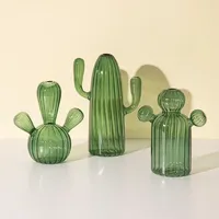 Verre en forme de cactus pour la décoration créative décor de bureau à la maison vase de plante hydroponique transparent cadeau d'anniversaire