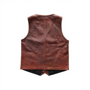 Low Price <b>Top</b> High Quality Motorbike Leather Vest Customized Logo Lightweight <b>Men's</b> Outer Wear Casual 5-dimensional Pocket - Product Image 6