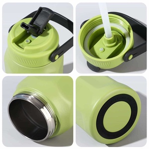 <b>Large</b>-capacity Straight Cup Vacuum <b>Flask</b> 304 Stainless Steel Portable Outdoor Sports Straw Travel Mug 6-12 Hours Thermal - Product Image 6